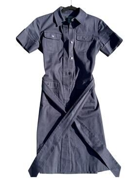 Lauren Ralph Lauren Shirt Dress Size 6 Blue Cotton C